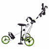 Costway Golf Trolley Green Costway Foldable 3 Wheels Push Pull Golf Trolley with Scoreboard Bag 14670593