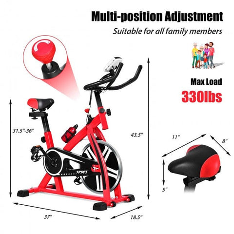 Image of Costway Gym Equipment Adjustable Exercise Bicycle for Cycling and Cardio Fitness  71639284