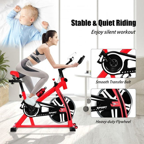 Image of Costway Gym Equipment Adjustable Exercise Bicycle for Cycling and Cardio Fitness  71639284