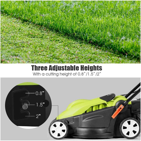 Image of Costway Lawn Mower Costway 14-Inch 12 Amp Lawn Mower with Folding Handle Electric Push 36149052