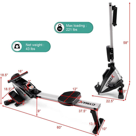 Image of Costway Rowing Costway Adjustable Oxygen Resistance of Folding Magnetic Rowing 01325879