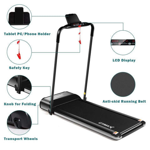 Image of Costway Rowing Costway Ultra-thin Electric Folding Motorized Treadmill with LCD Monitor Low Noise 93576042