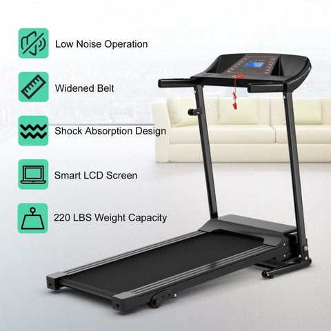 Image of Costway Treadmill 1.0 HP Foldable Treadmill Electric Support Mobile Power 23056498