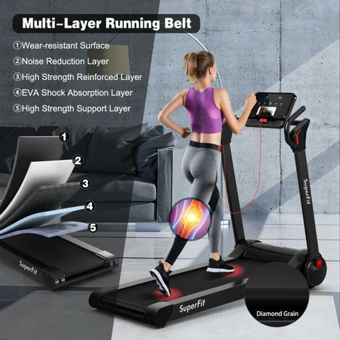 Image of Costway Treadmill 2.25 HP Electric Motorized Folding Running Treadmill Machine with LED Display 15460897