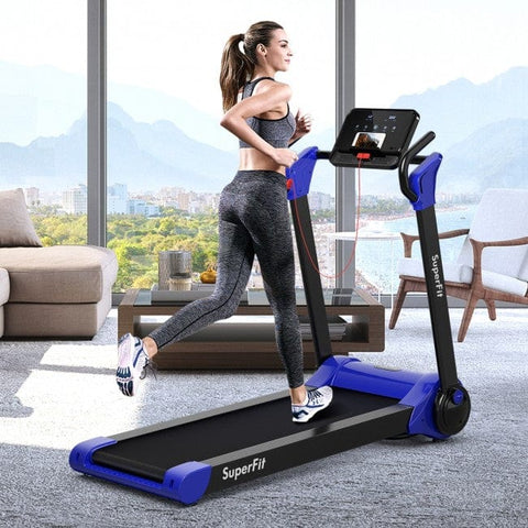 Image of Costway Treadmill Blue 2.25 HP Electric Motorized Folding Running Treadmill Machine with LED Display 15460897