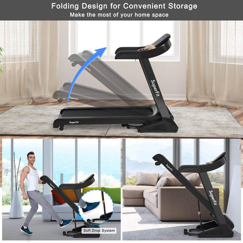 Image of Costway Treadmill Costway 3.75HP Electric Folding Treadmill with Auto Incline 12 Program APP Control 69083154