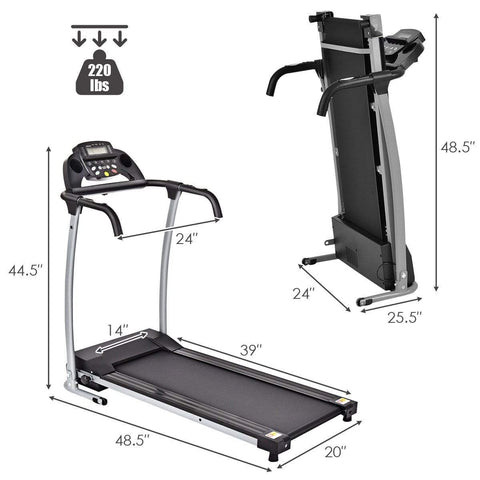 Image of Costway Treadmill Costway Compact Electric Folding Running and Fitness Treadmill with LED Display 74918265