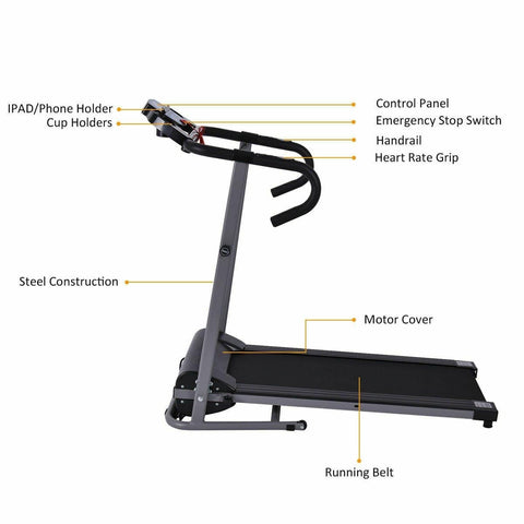 Image of Costway Treadmill Costway Electric Foldable Treadmill with LCD Display and Heart Rate Sensor 38160249