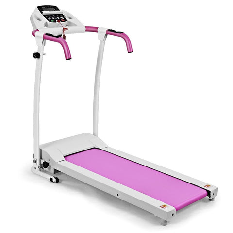 Image of Costway Treadmill Pink Costway Compact Electric Folding Running and Fitness Treadmill with LED Display 74918265