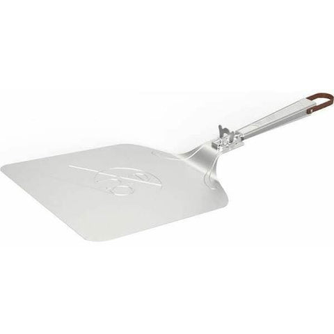 Image of Everdure Pizza Peel Everdure By Heston Blumenthal Pizza Peel With Brown Leather Hang Handle In Silver HBPIZZAPEEL