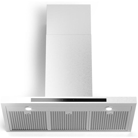 Image of Forte Wall Mount Hood Forte Alberto Wall Mount Chimney Style Hood with 560 CFM LED Lighting Delay Shut Off Grease Filter Indicator Light in Stainless Steel ALBERTO