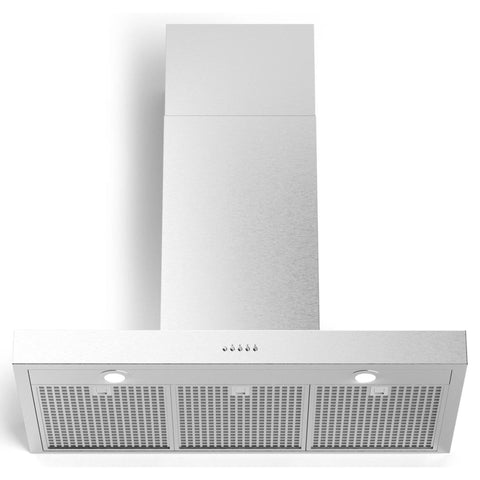 Image of Forte Wall Mount Hood Forte Bellina Wall Mount Chimney Style Hood with 560 CFM LED Lighting Mesh Filters in Stainless Steel BELLINA