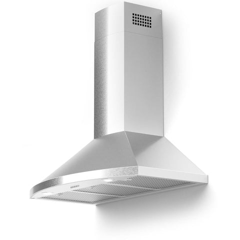 Image of Forte Wall Mount Hood Forte Tega Wall Mount Chimney Style Range Hood with 560 CFM 4 Fan Speeds LED Lighting Time Delay Shut Off Stainless Steel Baffle Filters in Stainless Steel TEGA