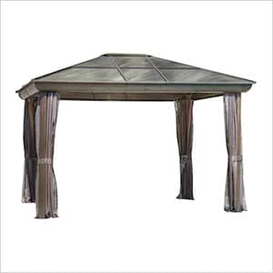 Image of Gazebo Penguin Gazebo Brown 12 ft. x 16 ft. Venus Gazebo with Polycarbonate Roof