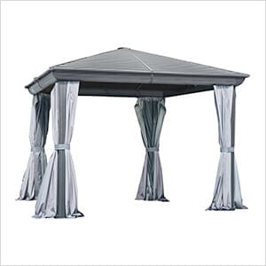 Image of Gazebo Penguin Gazebo Gray 10 ft. x 10 ft. Venus Gazebo with Metal Roof