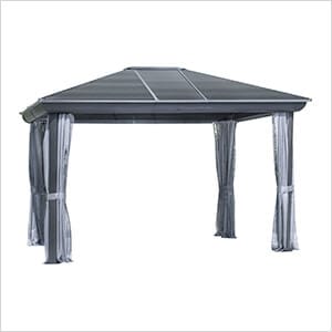 Image of Gazebo Penguin Gazebo Gray 10 ft. x 12 ft. Venus Gazebo with Metal Roof