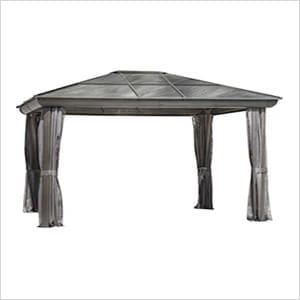 Image of Gazebo Penguin Gazebo Gray 10 ft. x 14 ft. Venus Gazebo with Polycarbonate Roof