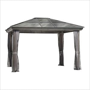 Image of Gazebo Penguin Gazebo Gray 12 ft. x 16 ft. Venus Gazebo with Polycarbonate Roof