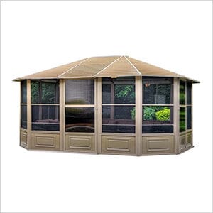 Image of Gazebo Penguin Gazebo Sand 12 ft. x 15 ft. Florence Solarium with Metal Roof