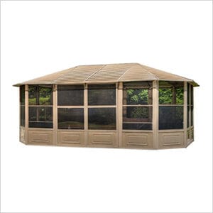 Image of Gazebo Penguin Gazebo Sand 12 ft. x 18 ft. Florence Solarium with Metal Roof