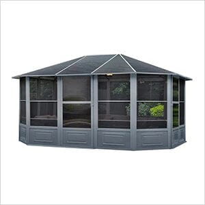 Image of Gazebo Penguin Gazebo Slate 12 ft. x 15 ft. Florence Solarium with Metal Roof