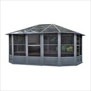 Image of Gazebo Penguin Gazebo Slate 12 ft. x 15 ft. Florence Solarium with Polycarbonate Roof