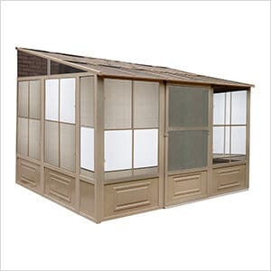 Image of Gazebo Penguin Solarium Sand 10 ft. x 12 ft. Florence Solarium with Polycarbonate Roof