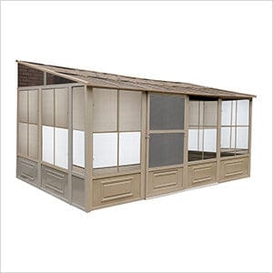 Image of Gazebo Penguin Solarium Sand 10 ft. x 16 ft. Florence Solarium with Polycarbonate Roof