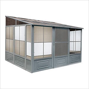 Image of Gazebo Penguin Solarium Slate 10 ft. x 12 ft. Florence Solarium with Polycarbonate Roof