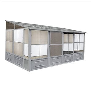 Image of Gazebo Penguin Solarium Slate 10 ft. x 16 ft. Florence Solarium with Metal Roof