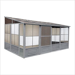 Image of Gazebo Penguin Solarium Slate 10 ft. x 16 ft. Florence Solarium with Polycarbonate Roof