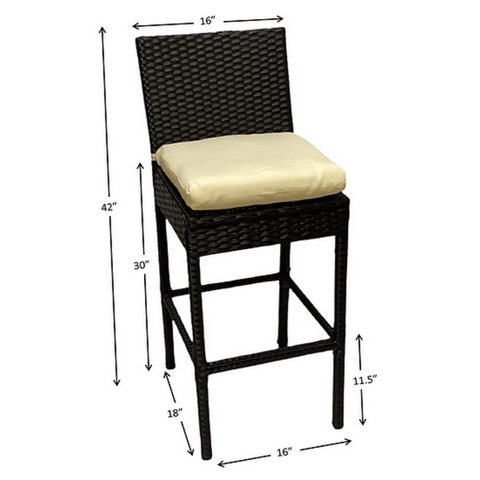 Image of KoKoMo Grills Barstools KoKoMo Rattan Outdoor Barstools with footrest 2 Pack KO-BARSTLWKR