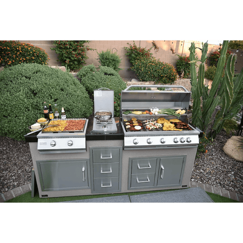 Image of KoKoMo Grills Grills Kokomo Grills Drop-In Stainless Steel Single Side Burner with Hood KO-BAK1BG