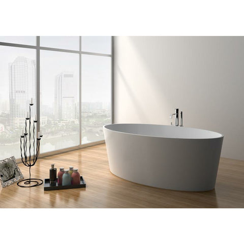 Image of Legion Furniture Bathtubs 63" INCH Legion Furniture 62.2" / 63" White Matt Solid Surface Tub - No Faucet WJ8602-W / WJ8617-W