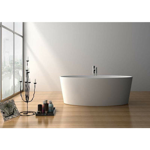 Image of Legion Furniture Bathtubs Legion Furniture 62.2" / 63" White Matt Solid Surface Tub - No Faucet WJ8602-W / WJ8617-W