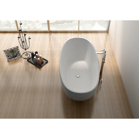 Image of Legion Furniture Bathtubs Legion Furniture 65" White Matt Solid Surface Tub / Bathtub - No Faucet WJ8628-W