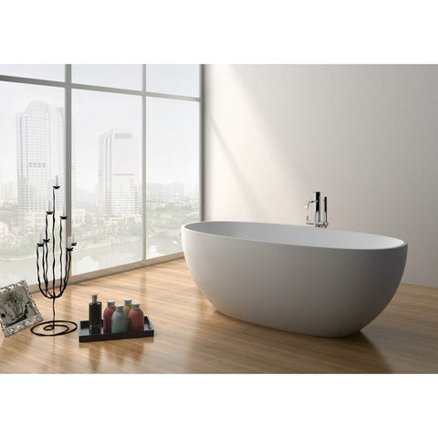 Image of Legion Furniture Bathtubs Legion Furniture 65" White Matt Solid Surface Tub / Bathtub - No Faucet WJ8628-W