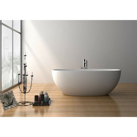 Image of Legion Furniture Bathtubs Legion Furniture 65" White Matt Solid Surface Tub / Bathtub - No Faucet WJ8628-W