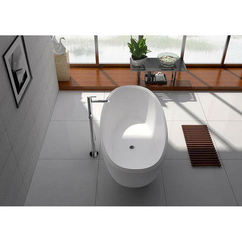 Image of Legion Furniture Bathtubs Legion Furniture 65" White Matt Solid Surface Tub / Bathtub - No Faucet WJ8639-W