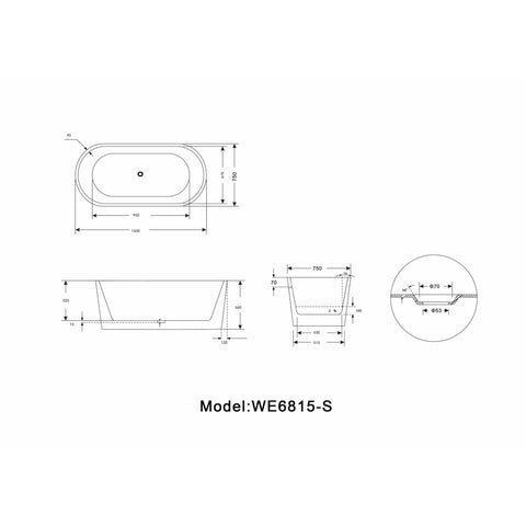 Image of Legion Furniture Bathtubs Legion Furniture 67.3" / 59 White Acrylic Tub - No Faucet WE6815-L / WE6815-S