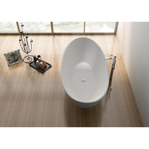 Image of Legion Furniture Bathtubs Legion Furniture 70.7" White Matt Solid Surface Tub / Bathtub - No Faucet WJ8620-W