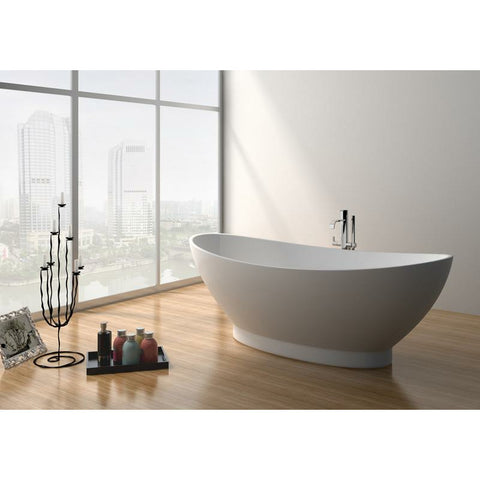 Image of Legion Furniture Bathtubs Legion Furniture 70.7" White Matt Solid Surface Tub / Bathtub - No Faucet WJ8620-W