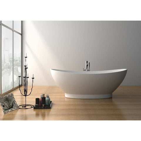 Image of Legion Furniture Bathtubs Legion Furniture 70.7" White Matt Solid Surface Tub / Bathtub - No Faucet WJ8620-W