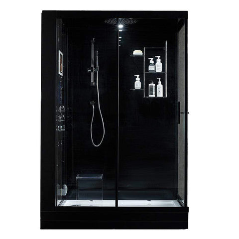 Image of Maya Bath Steam Shower Maya Bath Anzio Steam Shower, Black, Left 211