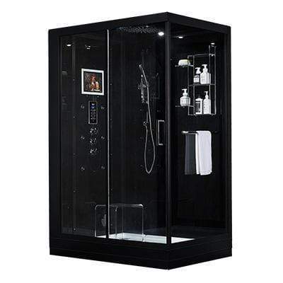 Image of Maya Bath Steam Shower Maya Bath Anzio Steam Shower, Black, Left 211