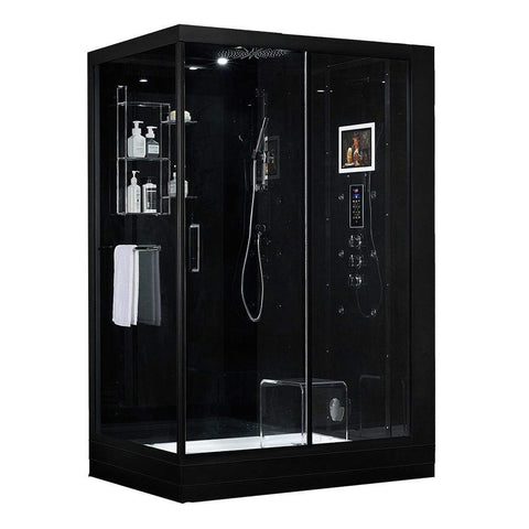 Image of Maya Bath Steam Shower Maya Bath Anzio Steam Shower, Black, Right, 209