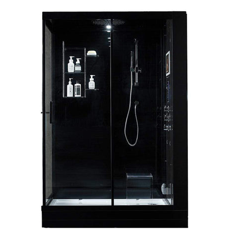 Image of Maya Bath Steam Shower Maya Bath Anzio Steam Shower, Black, Right, 209