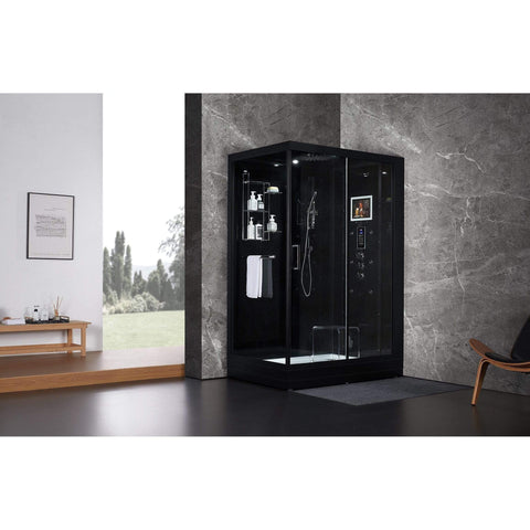 Image of Maya Bath Steam Shower Maya Bath Anzio Steam Shower, Black, Right, 209