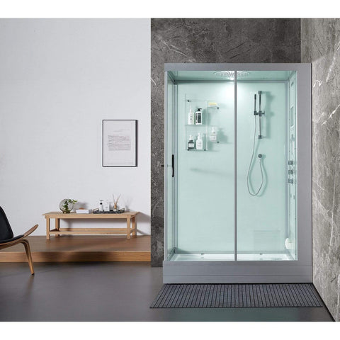 Image of Maya Bath Steam Shower Maya Bath Anzio Steam Shower, White, Right, 208