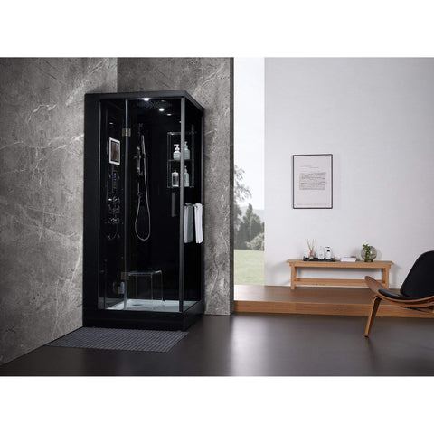 Image of Maya Bath Steam Shower Maya Bath Arezzo Steam Shower, Black, Left 203